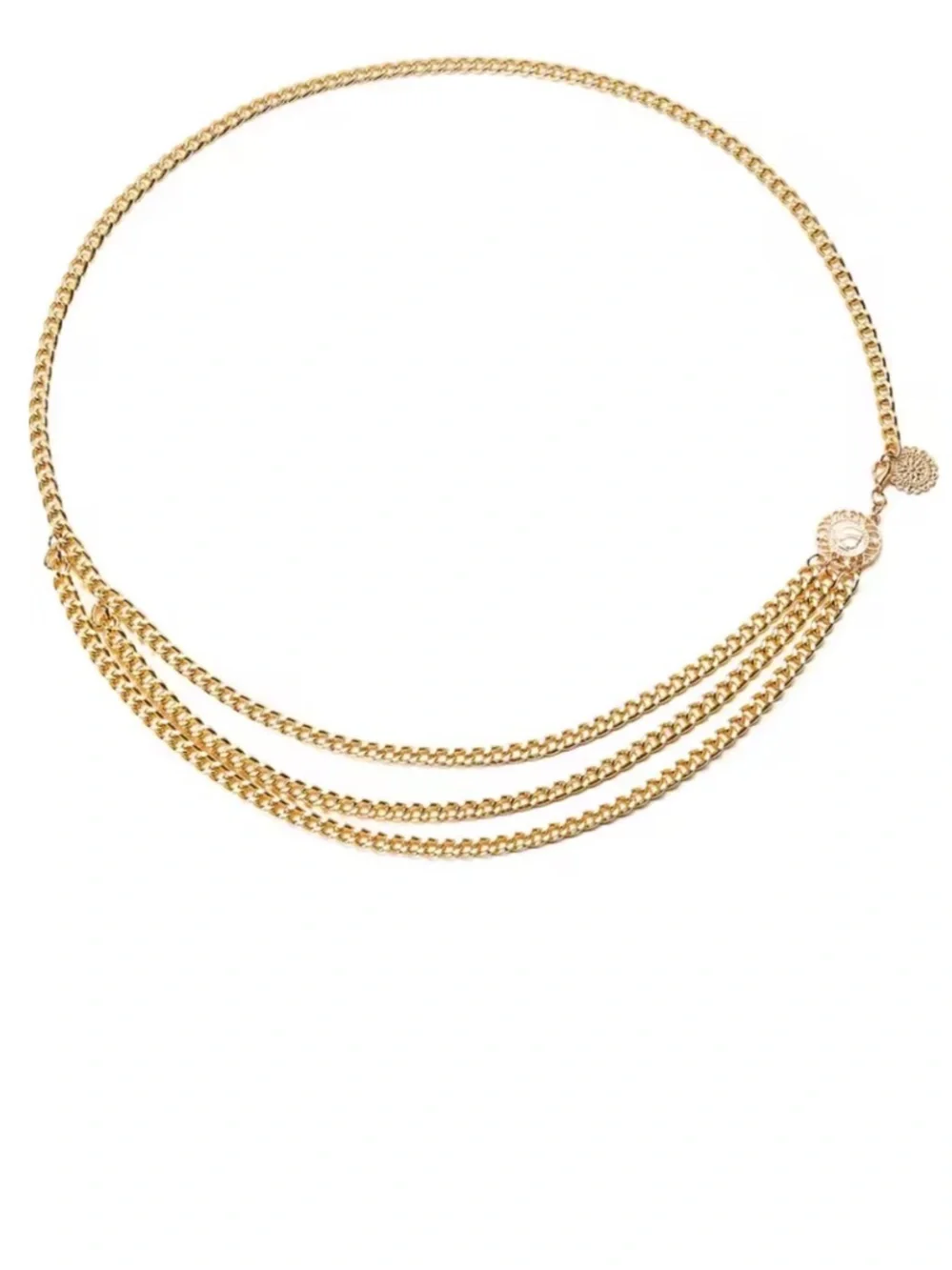 Modern Gold Layered Chain Waist Belt